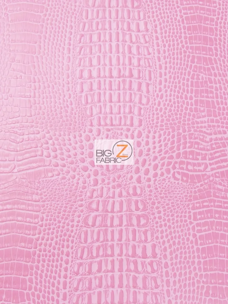 Bubble Gum Crocodile Marine Vinyl Fabric / Sold By The Yard