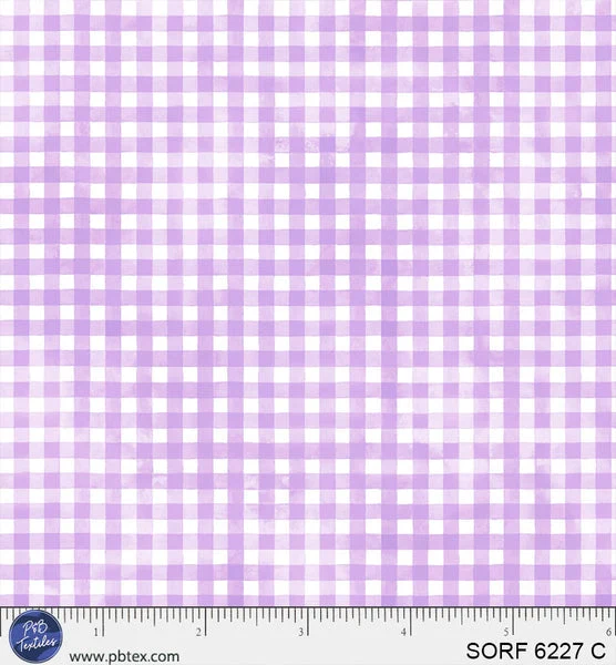 Sorbet Flannel Purple Gingham Cotton 44" / 45" Fabric per yard