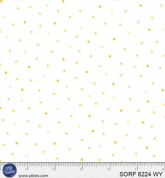 Sorbet Flannel White With Yellow Tonal Dots Cotton 44" / 45" Fabric per yard