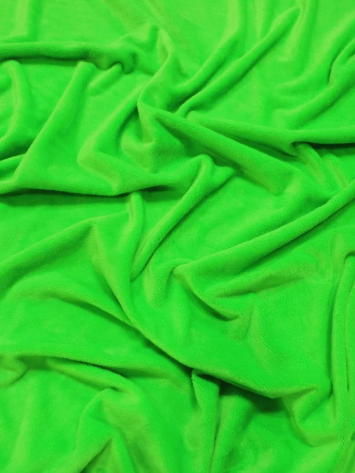 Neon Green Minky Solid Baby Soft Fabric / Sold by the Yard