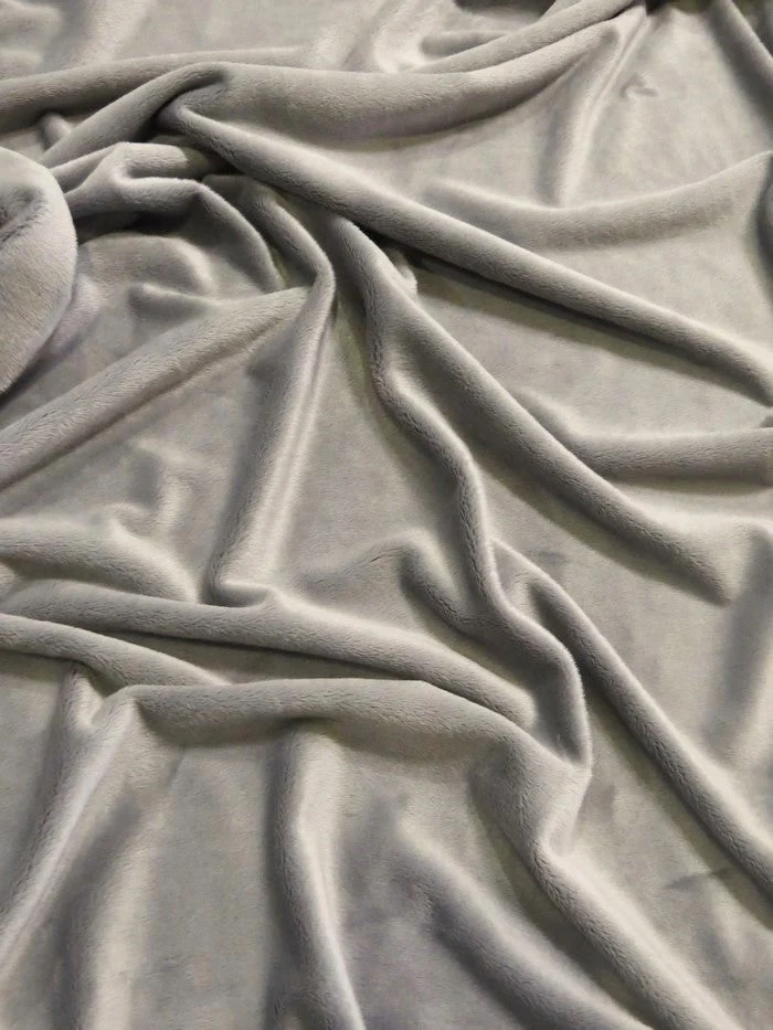 Gray Minky Solid Baby Soft Fabric