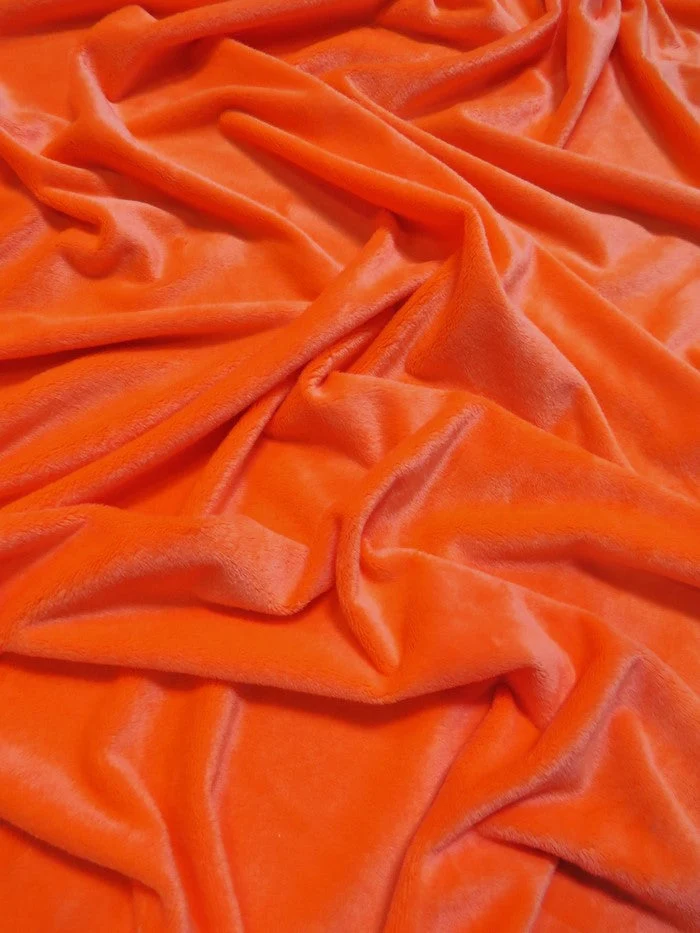 Neon Coral Minky Solid Baby Soft Fabric / Sold by the Yard