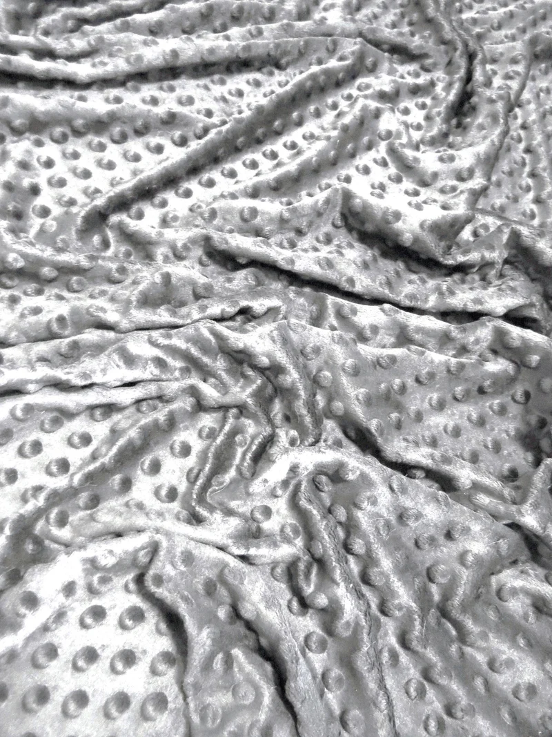 Grey Minky Dimple Dot Baby Soft Fabric / Sold By The Yard