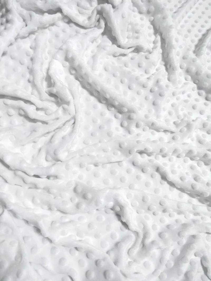 White Minky Dimple Dot Baby Soft Fabric / Sold By The Yard
