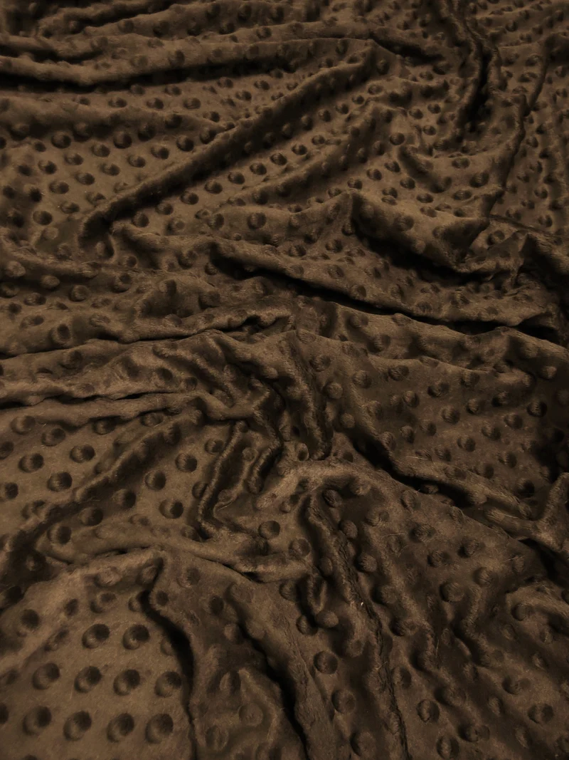 Brown Minky Dimple Dot Baby Soft Fabric / Sold By The Yard