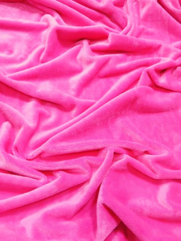 Neon Pink Minky Solid Baby Soft Fabric / Sold by the Yard