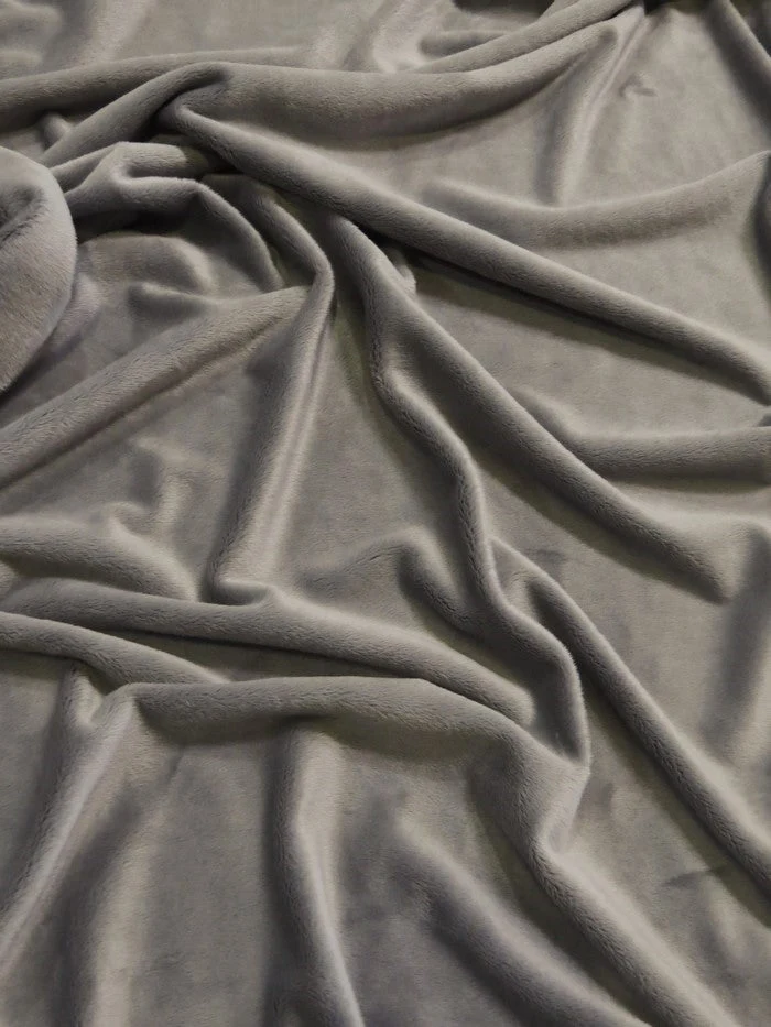 Steel Minky Solid Baby Soft Fabric