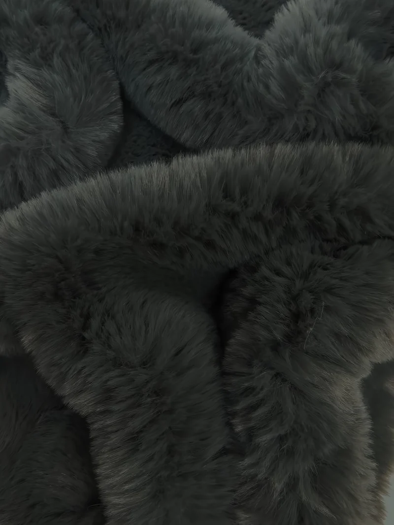 Arctic Rabbit Minky / Charcoal
