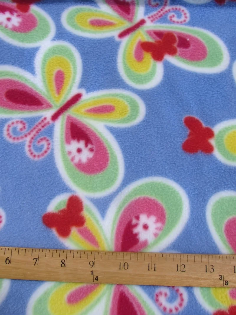 Summer Butterflies Aqua Fleece Fabric