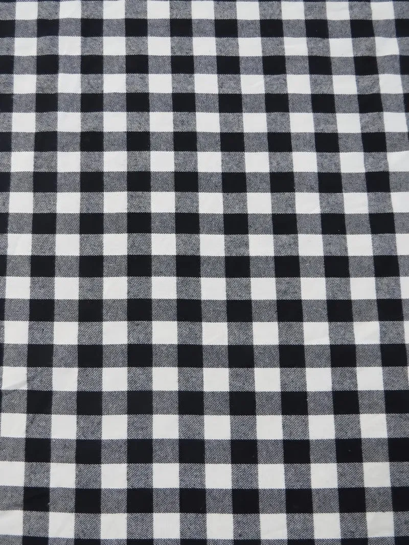 Tartan Plaid Uniform Apparel Flannel Fabric / Buffalo Black