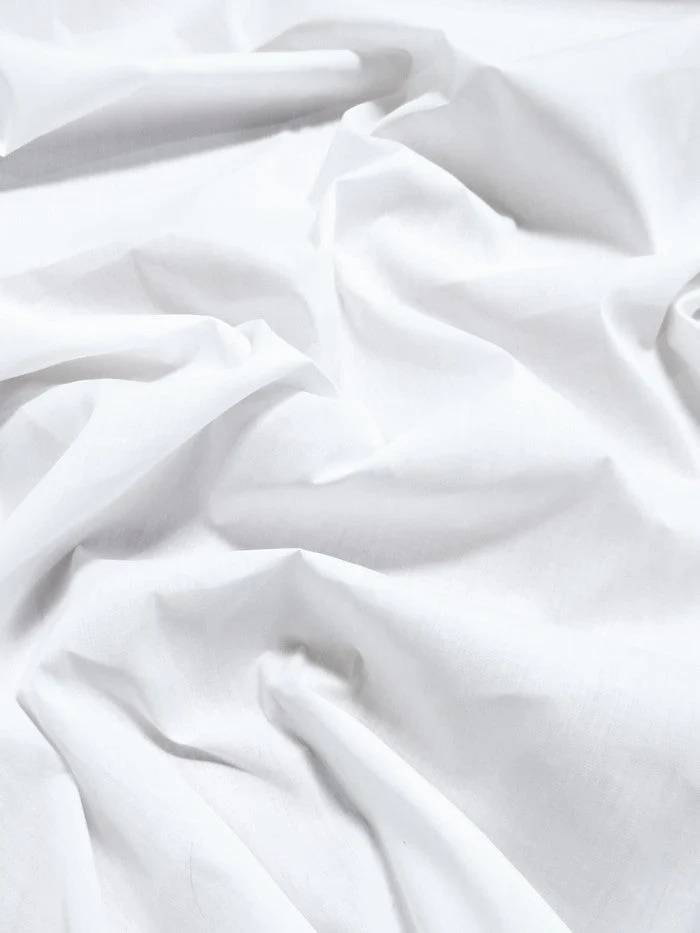 Poly Cotton Solid Fabric 58"/60" Width / White / Sold By The Yard