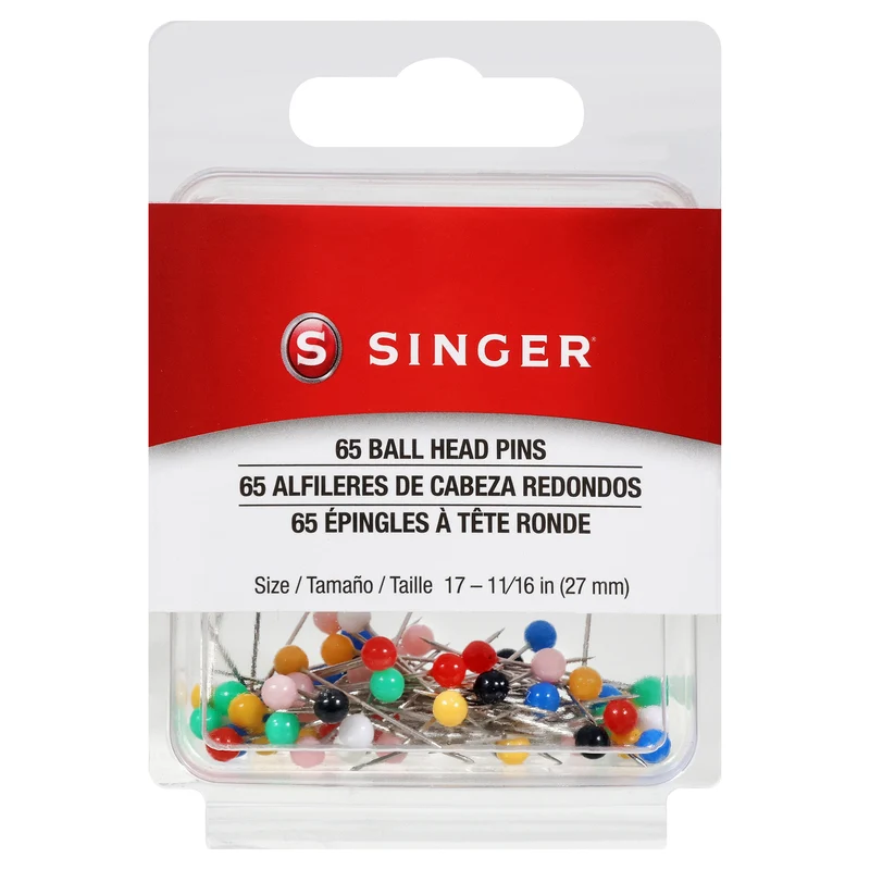SINGER® 65 Ball Head Straight Pins - Size 17, 1-1/16"