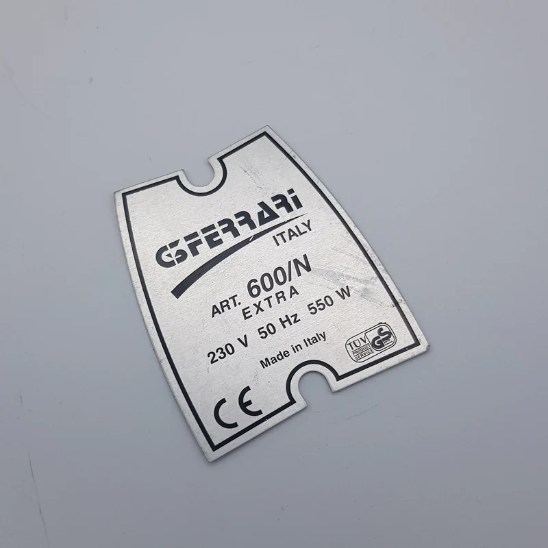 Placca alluminio ferro G3 Ferrari modello600