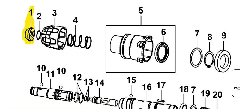 Calotta copri testa mandrino trapano a percussione fme1250 stanley Black+Decker