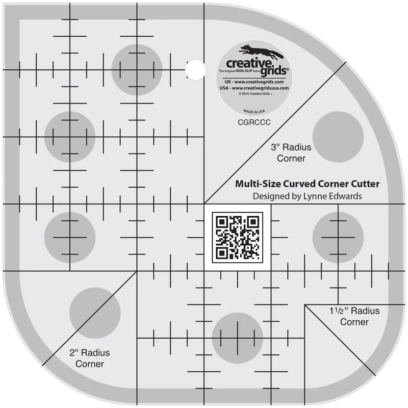 Creative Grids Curved Corner Cutter Quilt Ruler