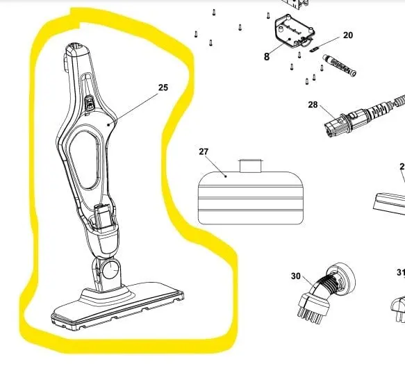 Scocca per scopa a vapore Black+Decker fsmh1321 type2 type3