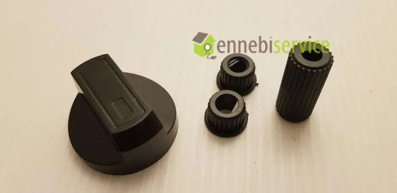 Manopola cucina ø 6 e ø 8 nera universale con inserti Ennebiservice
