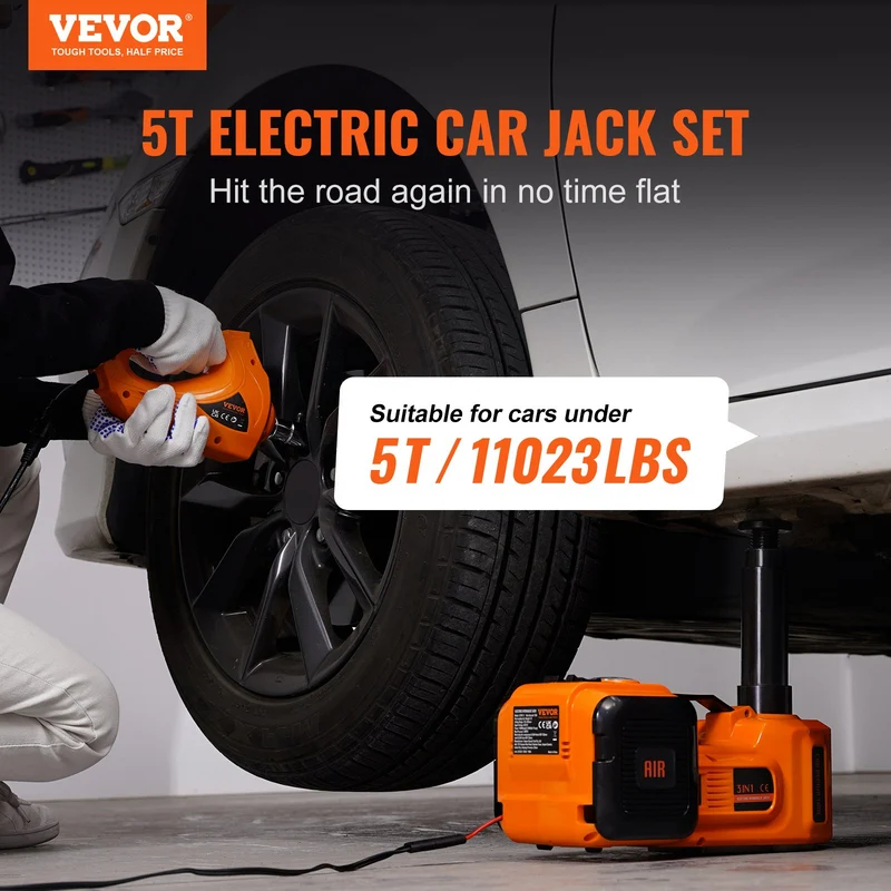 VEVOR Gato Eléctrico Para Auto 5Ton 11023lb De Uso Comercial