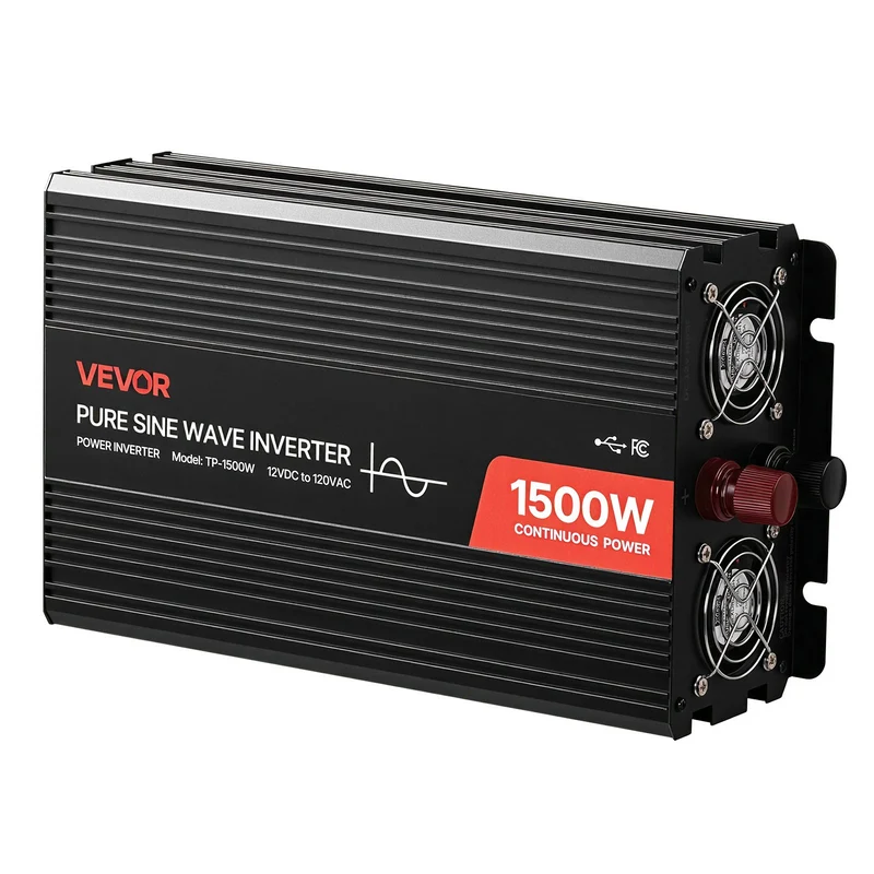 VEVOR Inversor De Corriente 1500W 12V 120V De Uso Comercial