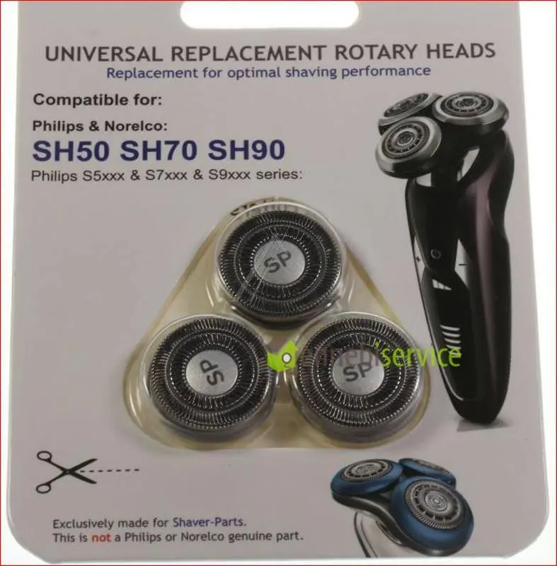 Confezione 3 testine alternative rasoio Philips sh50 sh70 sh90