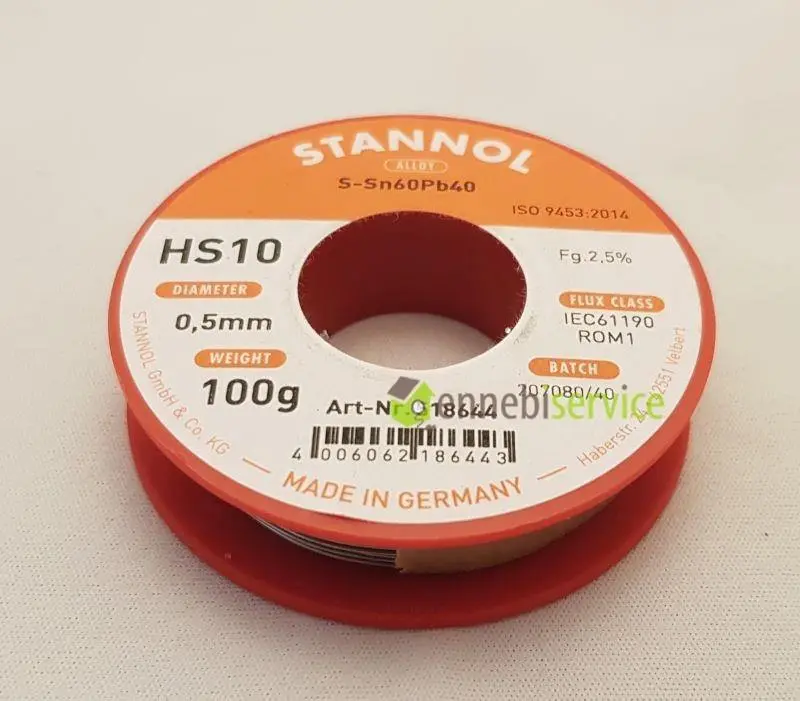Stagno filo 0.50mm-100g stannol senza piombo Ennebiservice