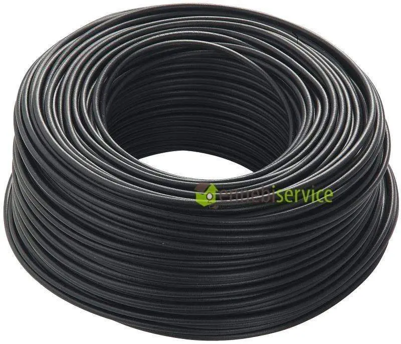 Cavo gommato nero 2x0.75 diametro esterno 6mm alta qualità 1 metro Ennebiservice