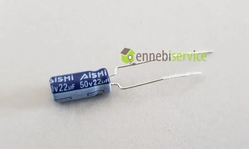 Condensatore radiale 22uf50v cap el 22uf 50v 105 Ennebiservice