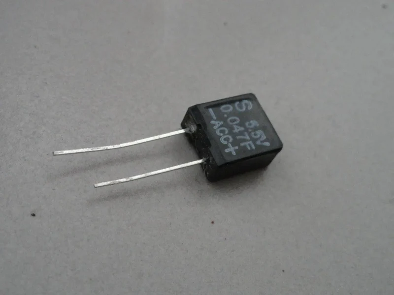 Capacitor drawing super cap 0.047f-5.5v t/p s/s Lg