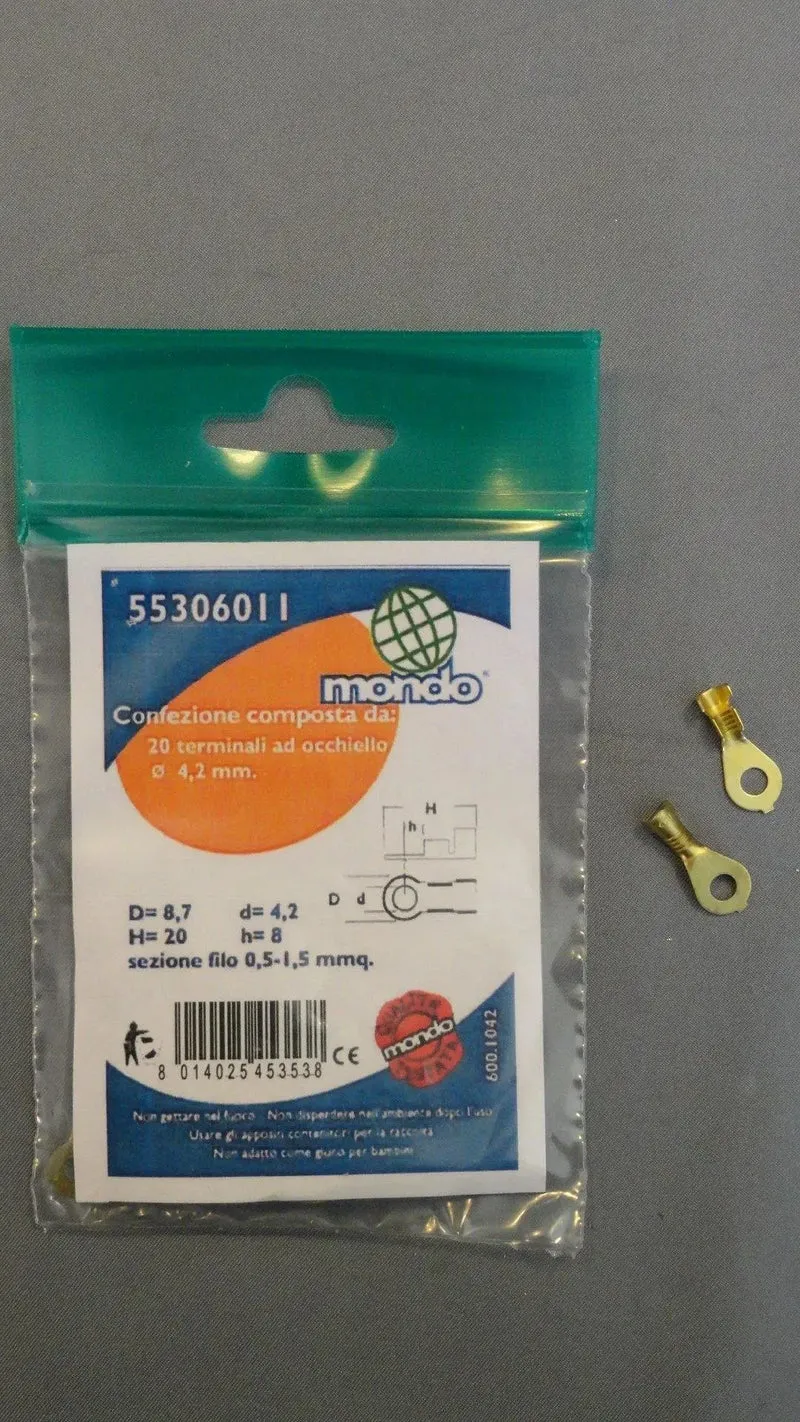 Faston occhiello diametro 4,20mm 20 pz. Ennebiservice