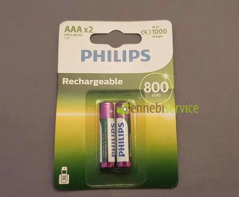 Pila aaa ministilo ricaricabile 800ma blister 2 pile Philips