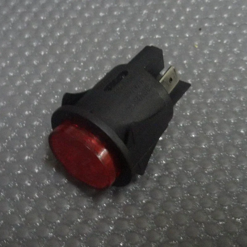 Interruttore tasto tondo luminoso rosso bipolare 16a 4 contatti Micromic