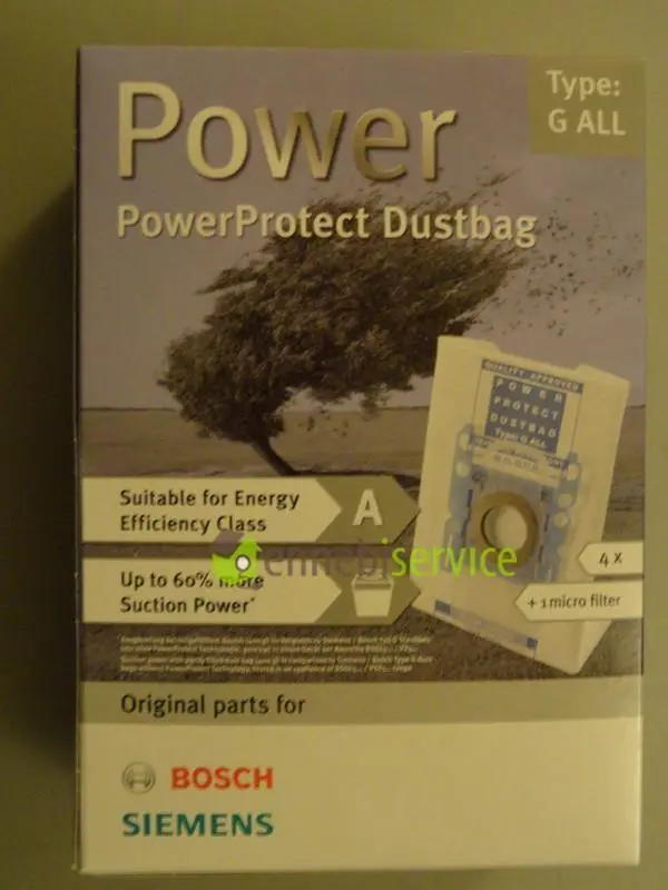Sacchi per Bosch originali power protect serie g-all supertex gxxl-gxl 4 sacchetti e 1 filtro