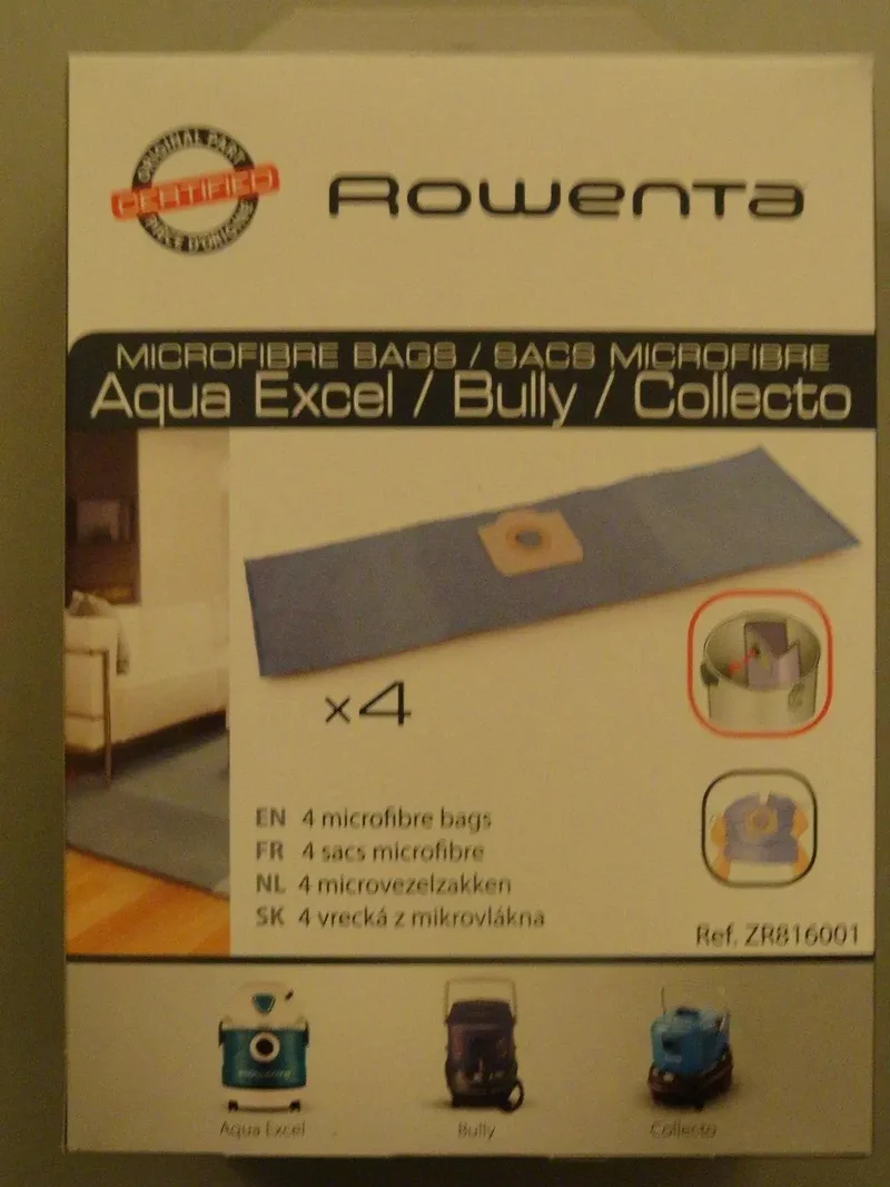 Sacchi originali Rowenta x4 aqua excel zr816001