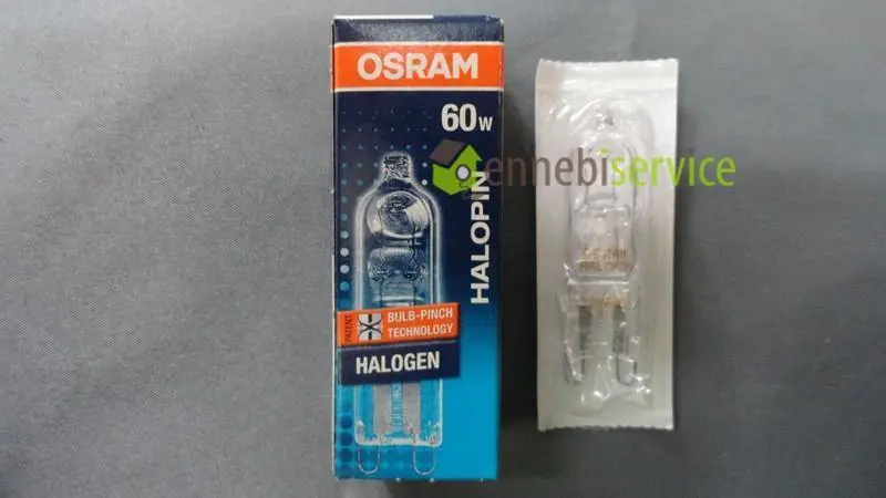 Lampada alogena halopin con mollettina g9 60w Osram