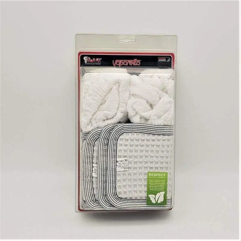 Confezione 4 panni e 6 cuffie, vaporetto flash forever, smart Polti
