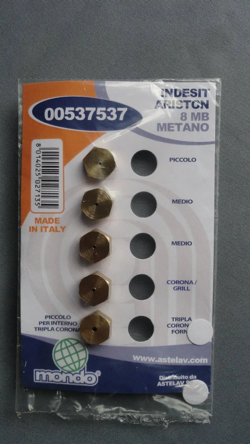 Set 5 ugelli 8mb gas metano piano cottura indesit ariston