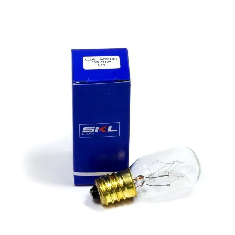 Lampadina piccola pera per frigo e14 15w 230v Skl