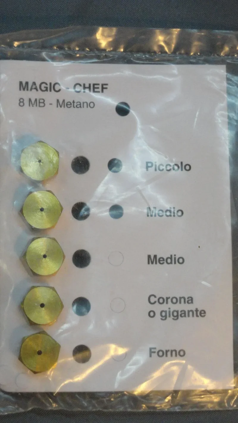 Set 5 ugelli 8mb gas metano piano cottura magic chef Micromic