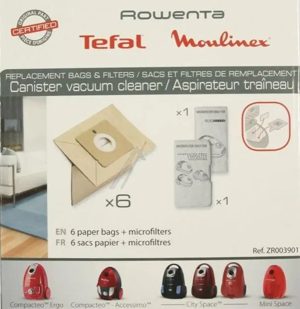 Sacchi originali Rowenta compacteo e mini space zr003901
