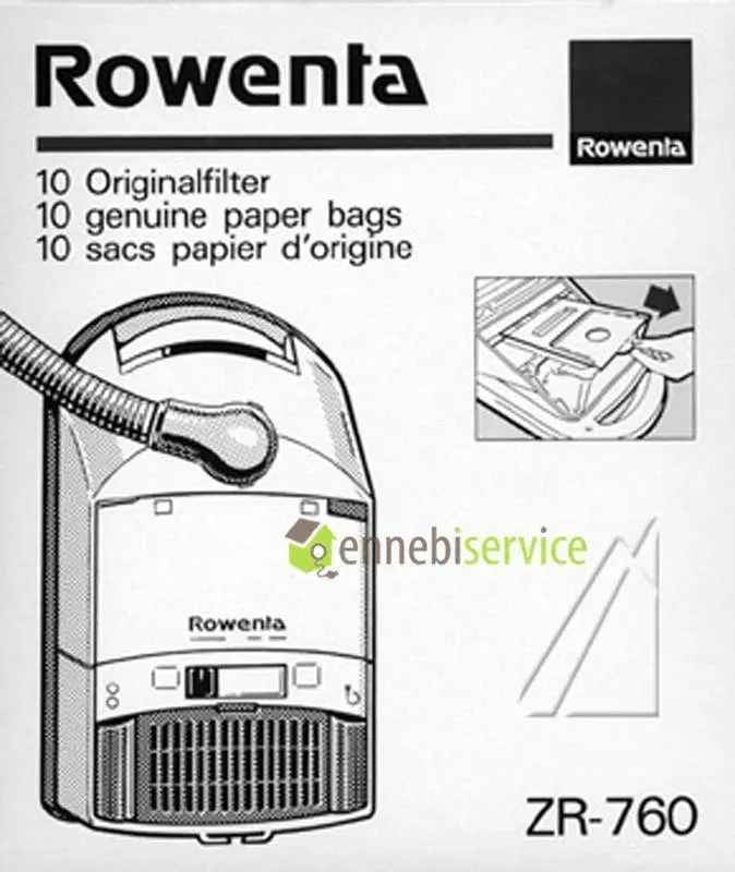 Sacchi originali Rowenta zr760 10 pz