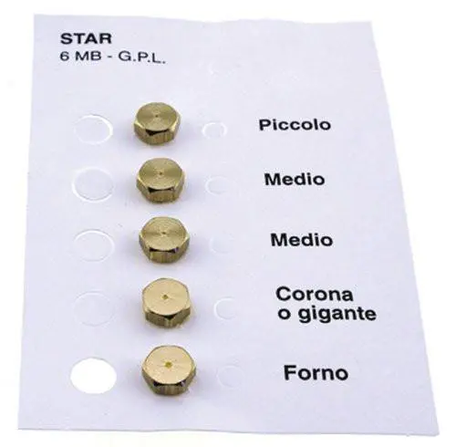 Set 5 ugelli 6mb gas gpl piano cottura rex star Micromic