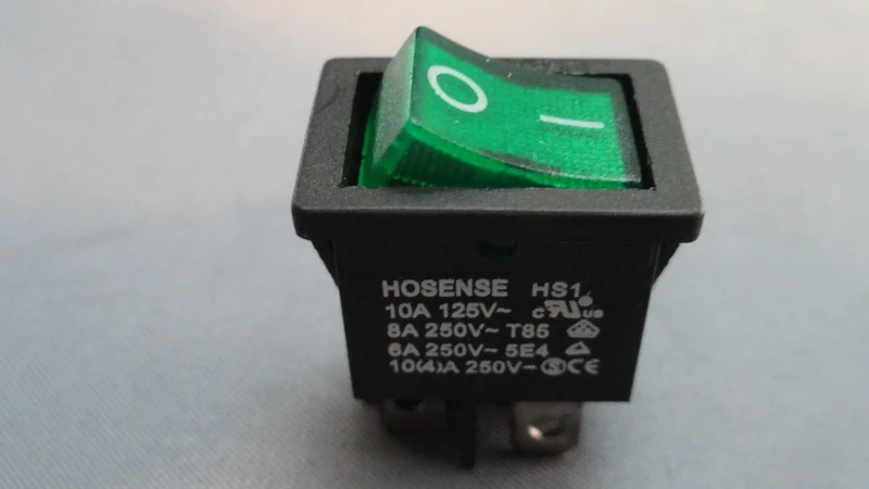 Interruttore bipolare 4 faston verde 20x13 Micromic