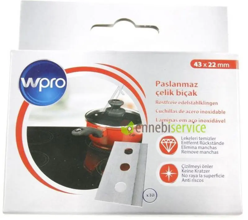 Lame di ricambio per raschietto vetroceramica 10 pz. Whirlpool