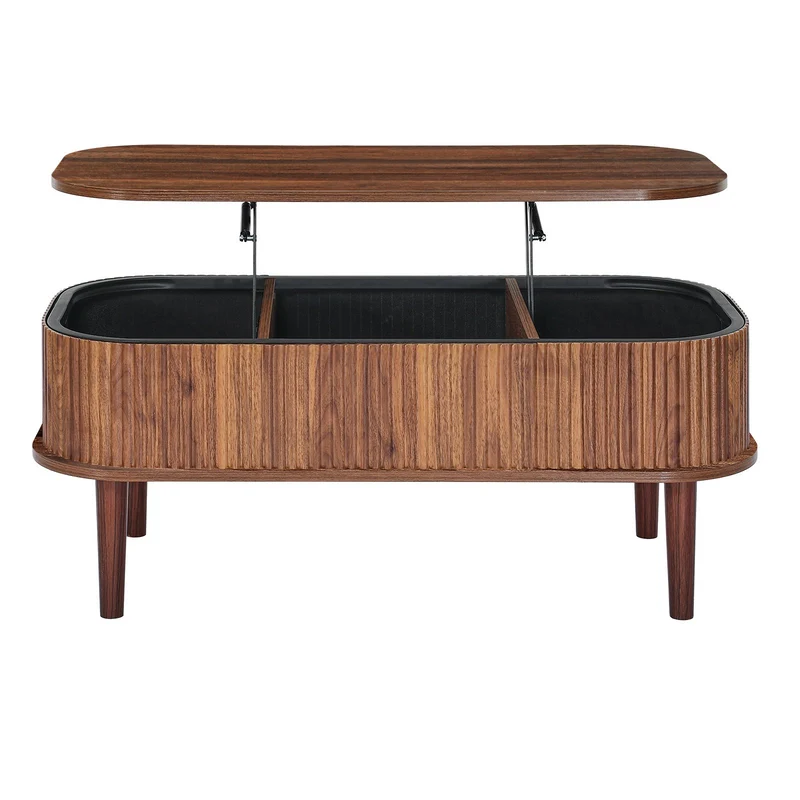 Mesa de centro VEVOR 99,4 cm tapa elevable ovalada 3 madera
