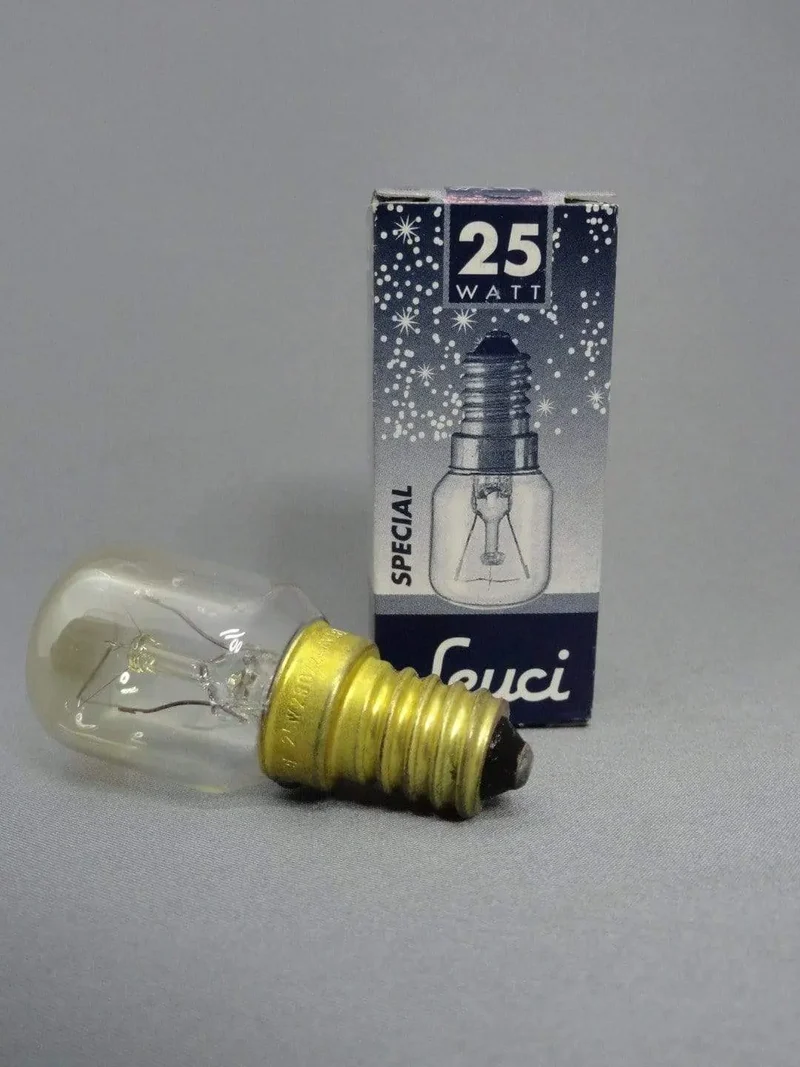 Lampadina piccola pera per forno 300° e14 25w Skl