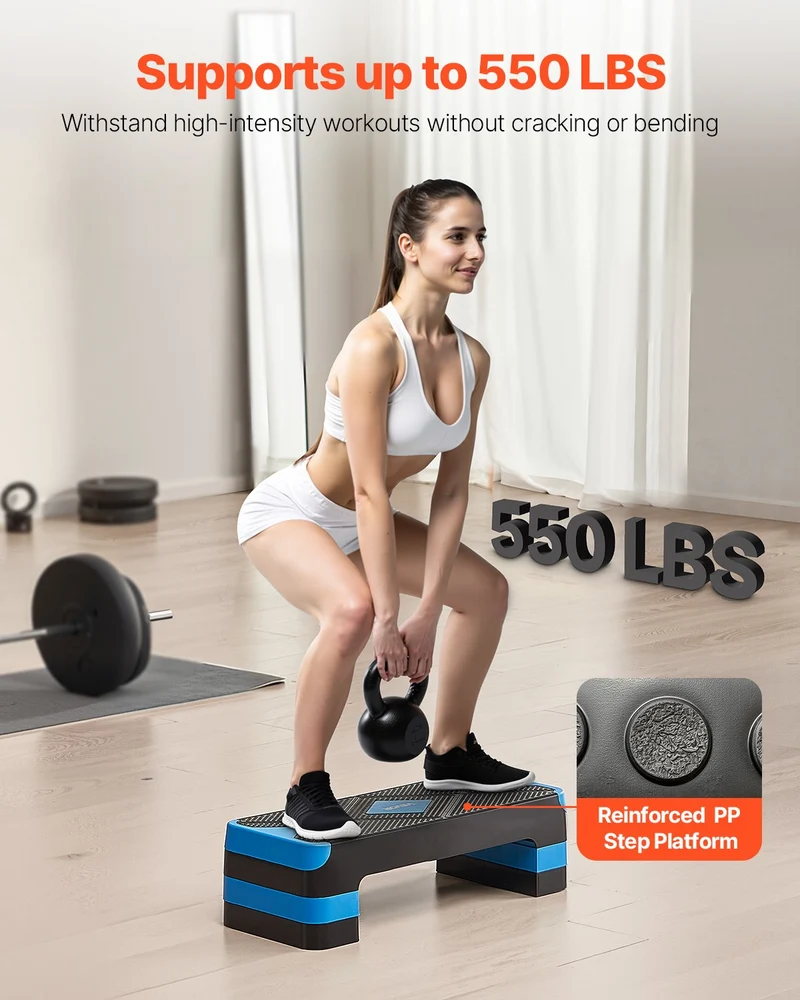 Plataforma step para ejercicio aeróbico VEVOR 71 cm 28 banca