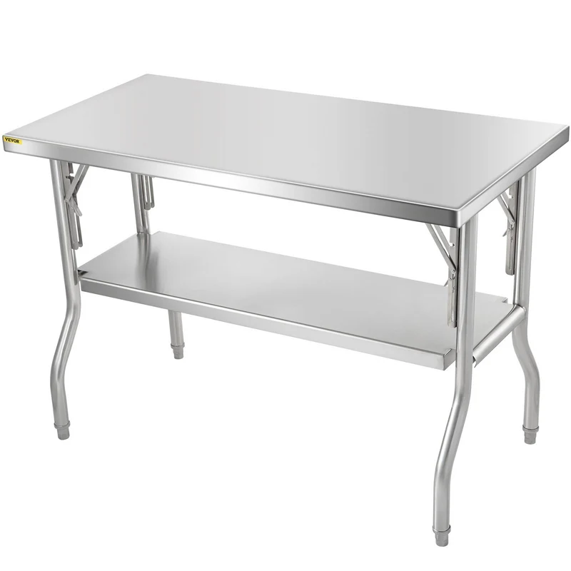 Mesa de preparación comercial plegable VEVOR trabajo 48 x 24
