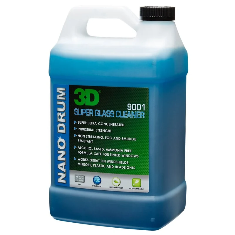 LIMPIA VIDRIOS GLASS CLEANER PARA VEHICULOS , 1 GALON , MOD 9001G01 , 3D
