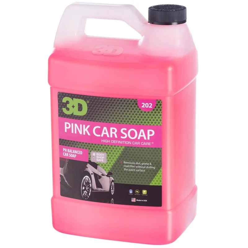 Shampoo rosa espumante ( PINK CAR SOAP ) , Presentacion 1 Galon , MOD 202G01 , 3D