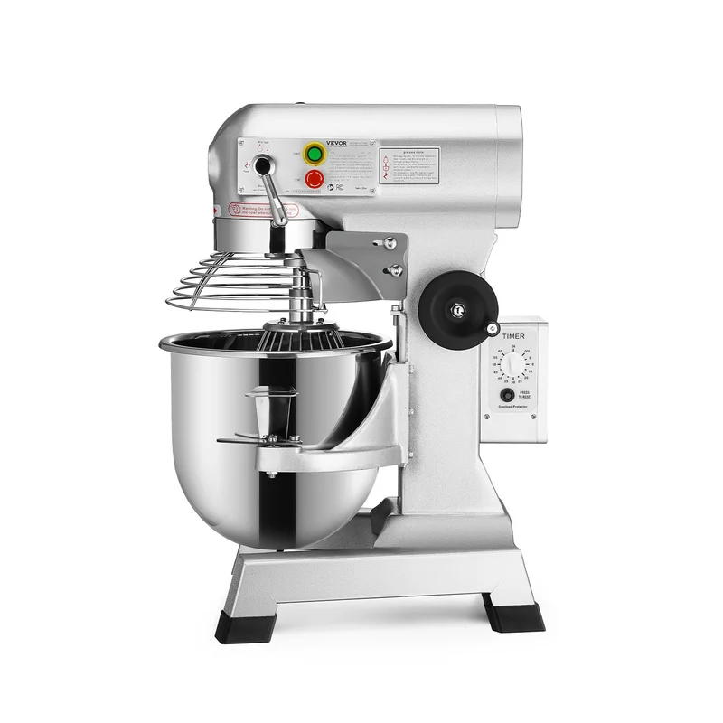 Batidora comercial VEVOR de 30 Qt, 1100W, 3 velocidades ajustables de 105/180/408 RPM, uso rudo 110V, con tazón de acero inoxidable, gancho para masa, globo y paleta, para escuelas, panaderías, restaurantes y pizzerías